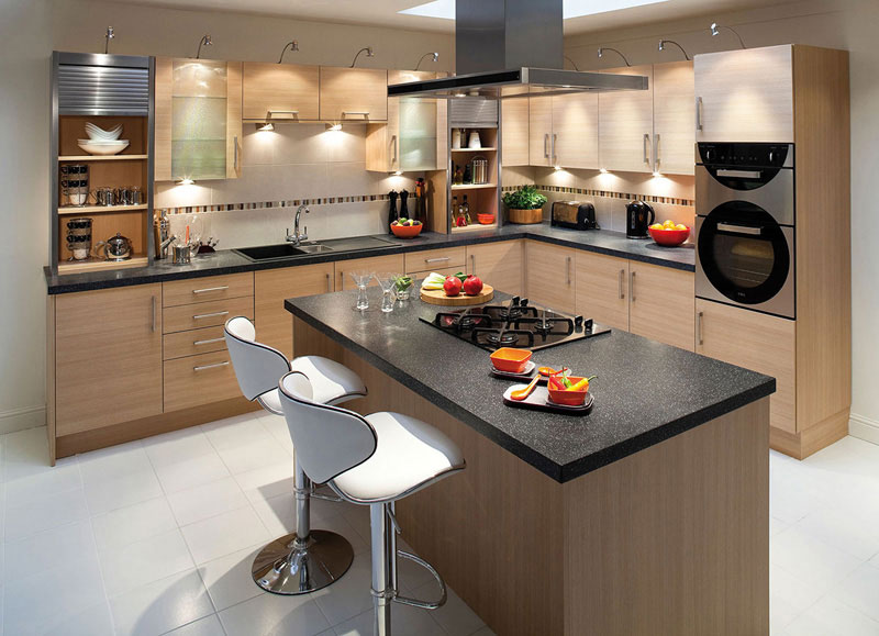 Modern Kitchen With Black Granite