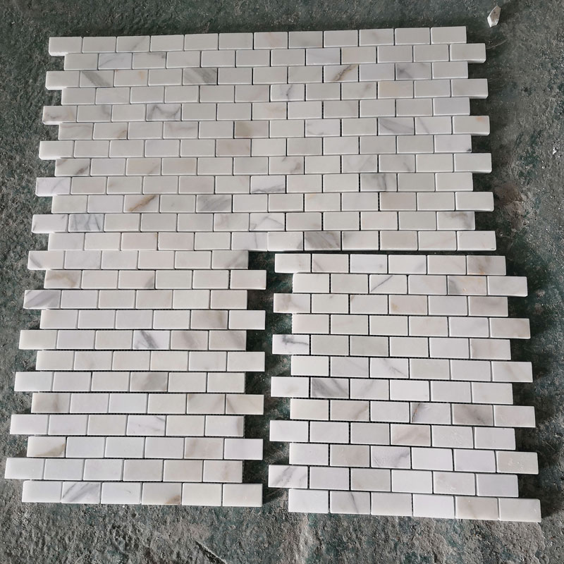 Linear White Stone Mosaic Tile